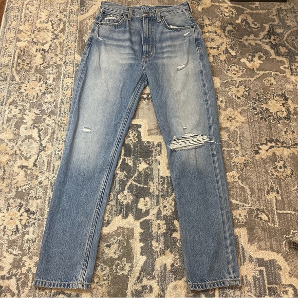 Distressed Etica Blue Denim Jeans - Picture 1 of 5